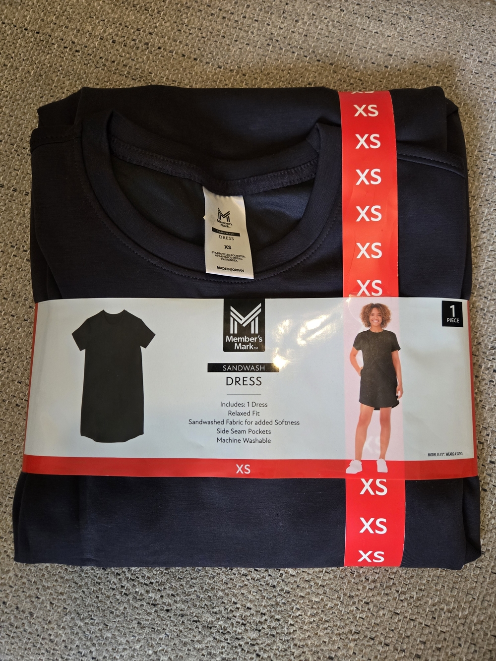 Member's Mark Black Sandwash Mini Dress - XS